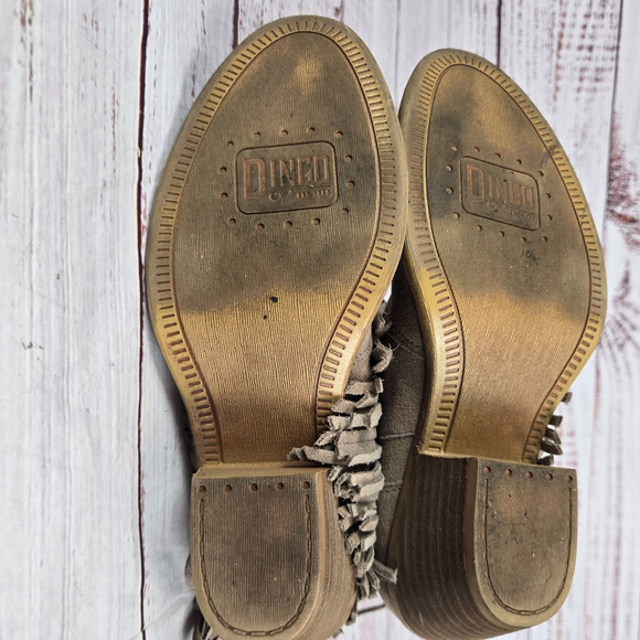 DINGO JuJu Short Zipper Booties 7M Western Fringe Suede Leather Boots Cowgirl - Picture 7 of 9